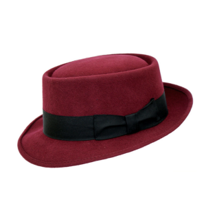 Maroon Wool Felt Pork Pie Hat Denton at Isabella Josie