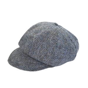 Harris Tweed Baker Boy Cap Blue